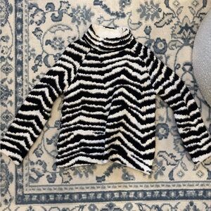 Topshop Black and White Zebra Sweater